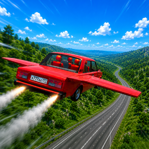 Flying Russian Car Races icon