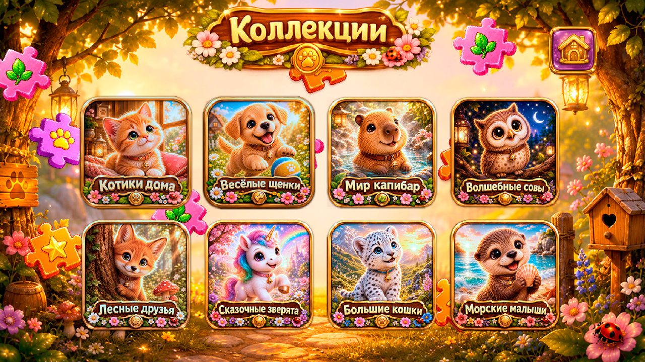 Уютные истории: Пазлы с милыми животными — screenshot 1