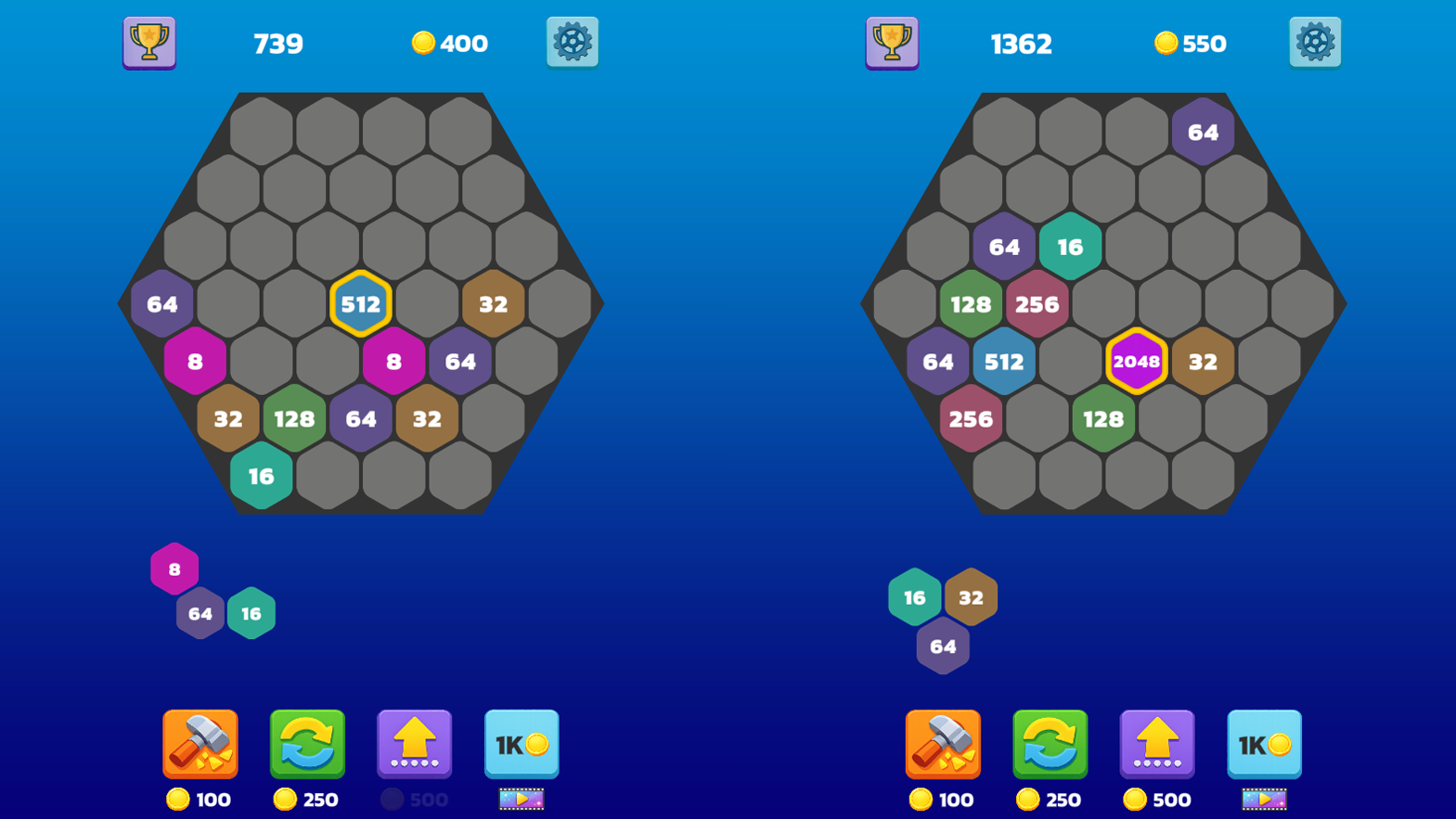 2048 HEX Block — screenshot 2