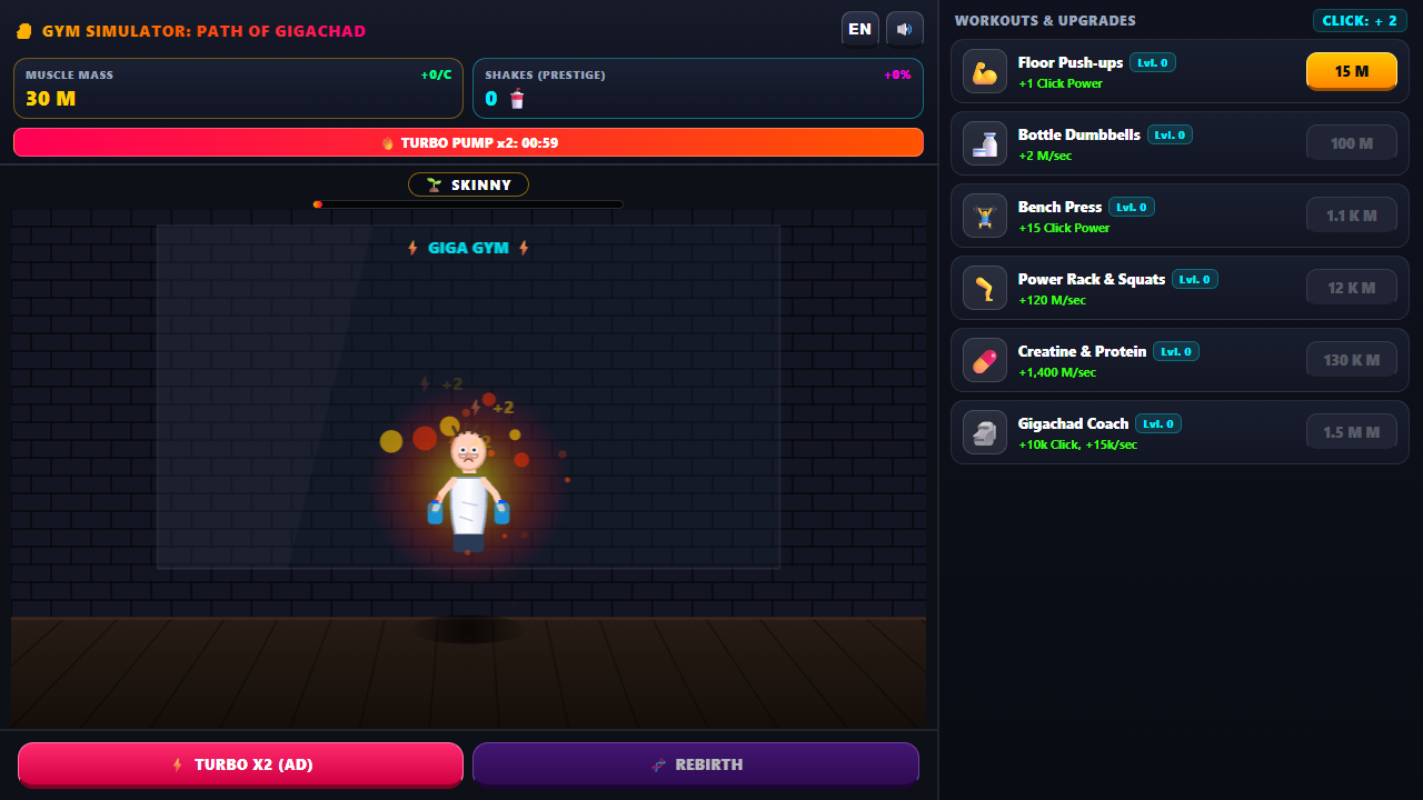 Gym Simulator: Path of Gigachad — screenshot 2