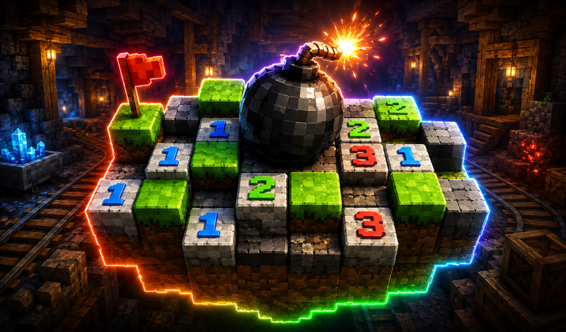 Noob and mines 3D game cover