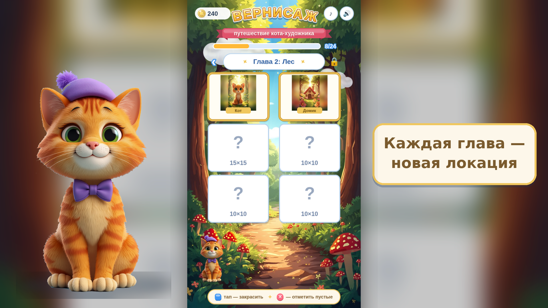 Вернисаж: путешествие кота-художника — screenshot 2