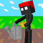 Stickman playing Minecraft