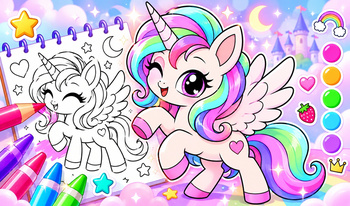 Draw a Pony: ASMR coloring book