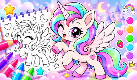 Draw a Pony: ASMR coloring book