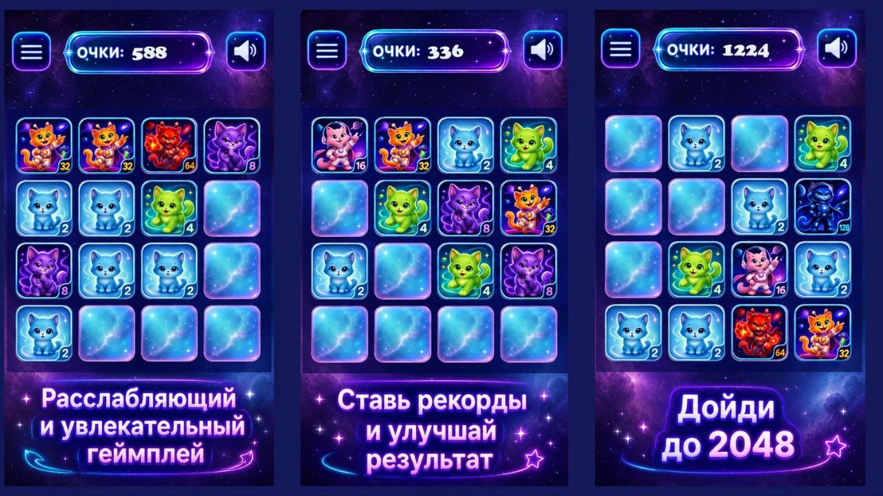 2048 Космические котики — screenshot 1