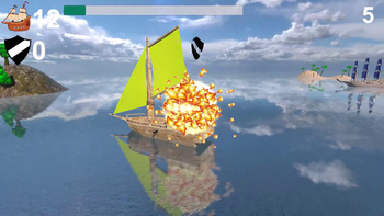 A naval battle. Middle Ages.
