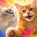 Spring Cats: Color by Number
