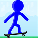 Stickman on a skateboard