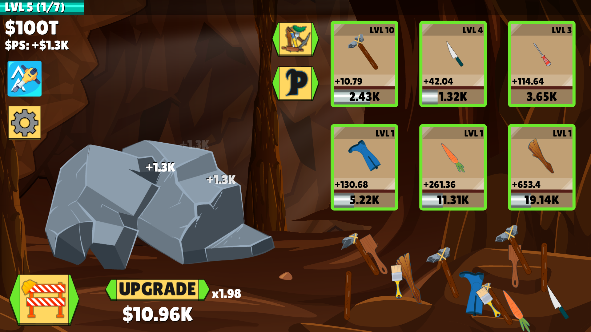 Stone mining screenshot