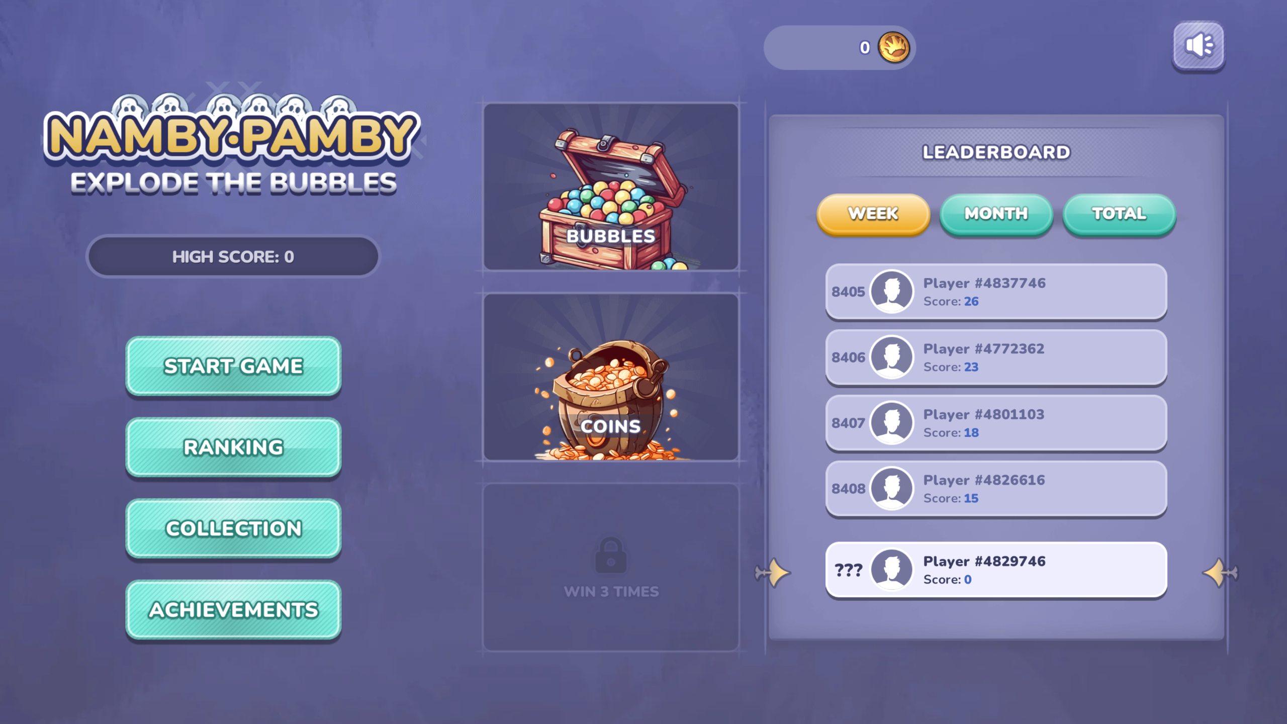 Namby-Pamby Explode the bubbles screenshot