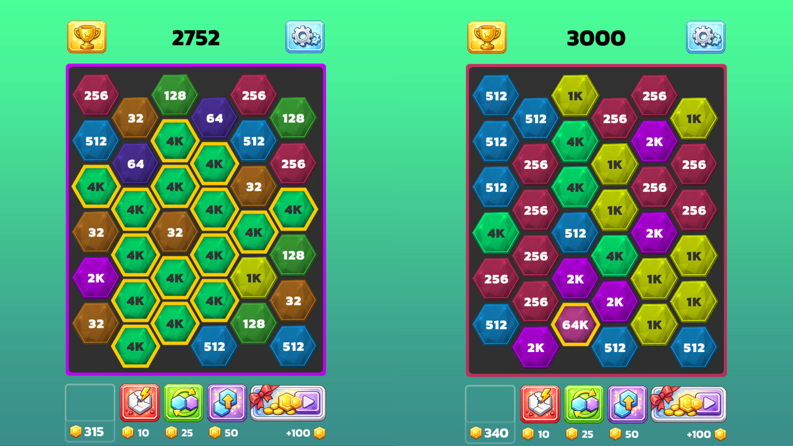 2048 Hex Merge screenshot