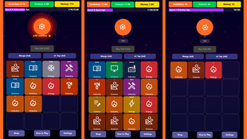 Evolution of Merge. Merge and clicker.