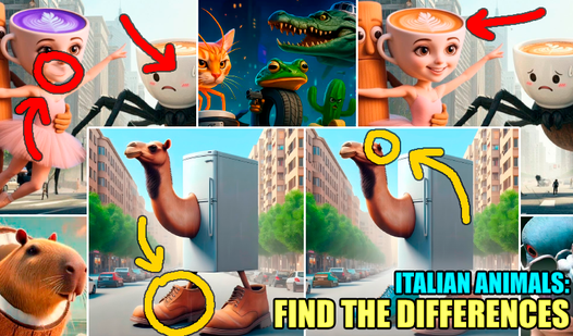 Italian Animals: Find the differences