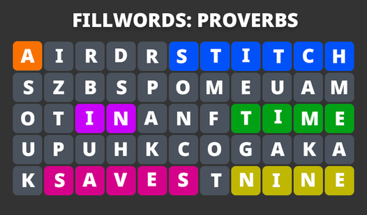 Fillwords: Proverbs