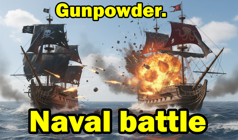 Gunpowder. Naval battle game cover
