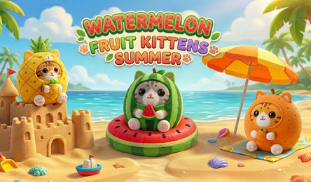 Watermelon: Fruit Kittens. Summer