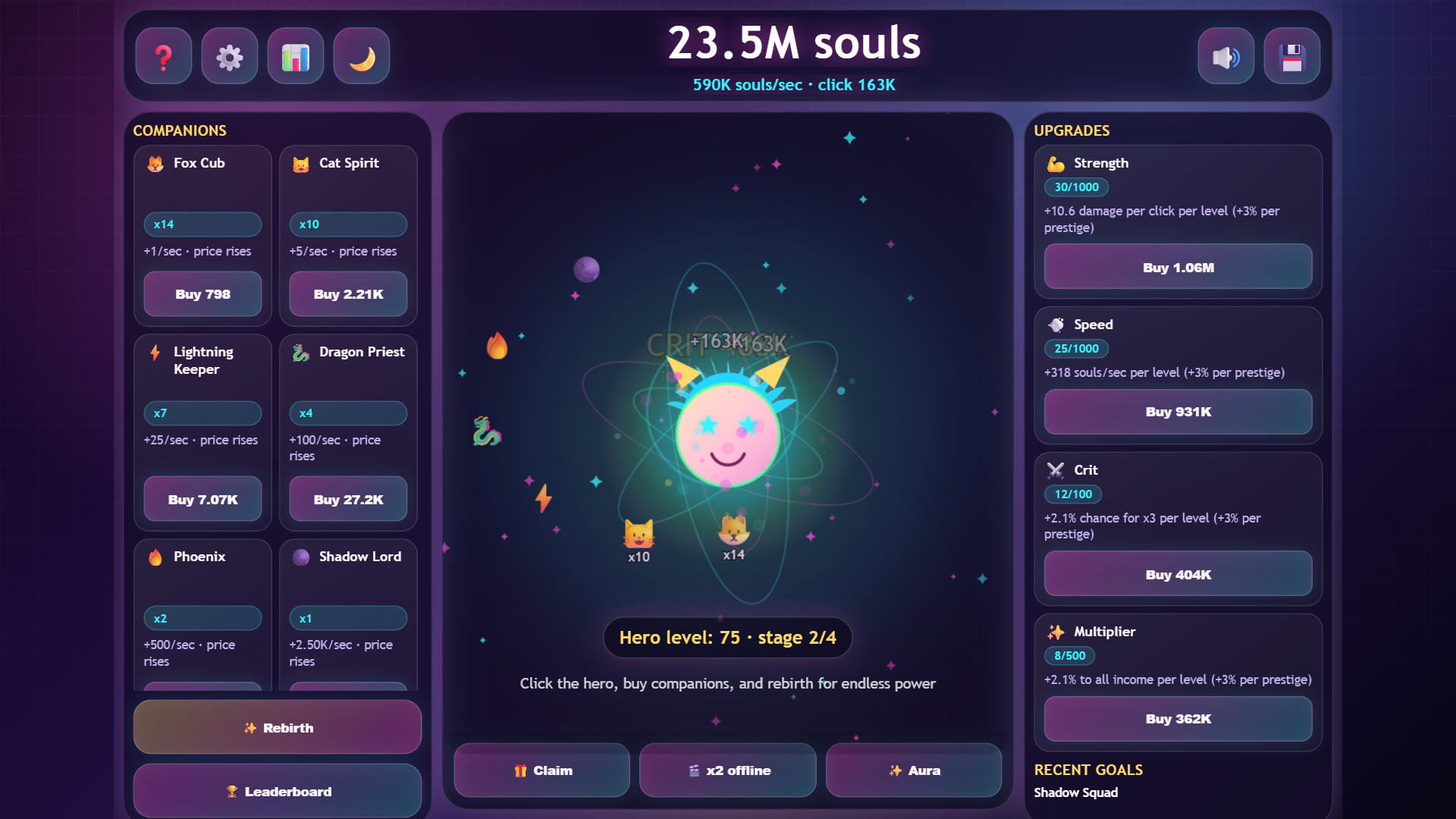 Anime Clicker: Shinto Souls — screenshot 1