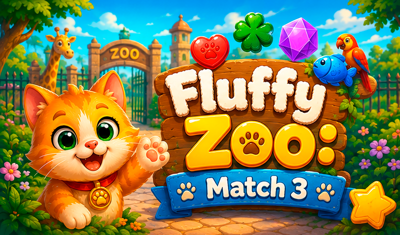 Fluffy Zoo: Match 3 game cover