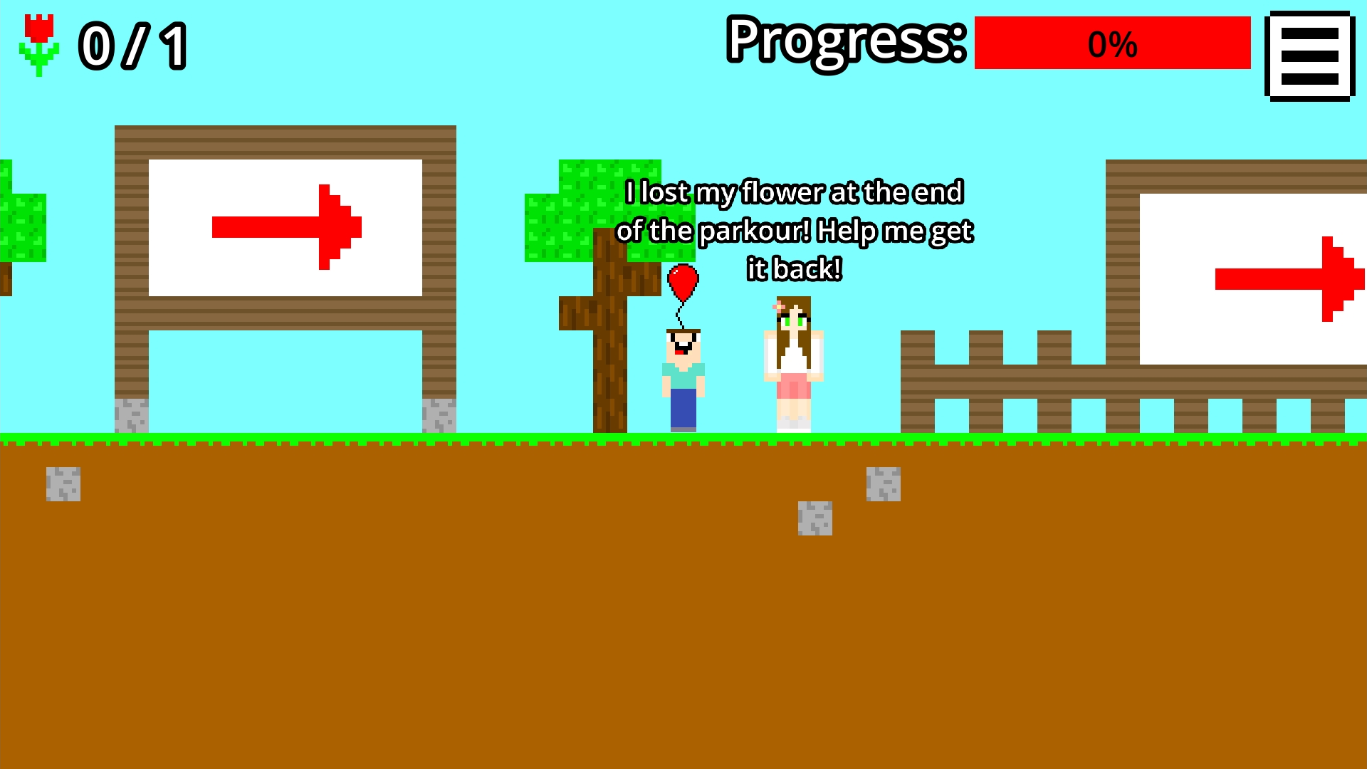 Noob Parkour 2D - Bring the Flower — screenshot 1