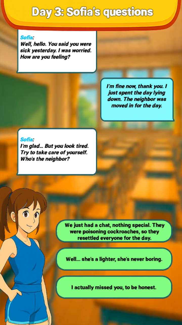 Sofia types a message. screenshot 6