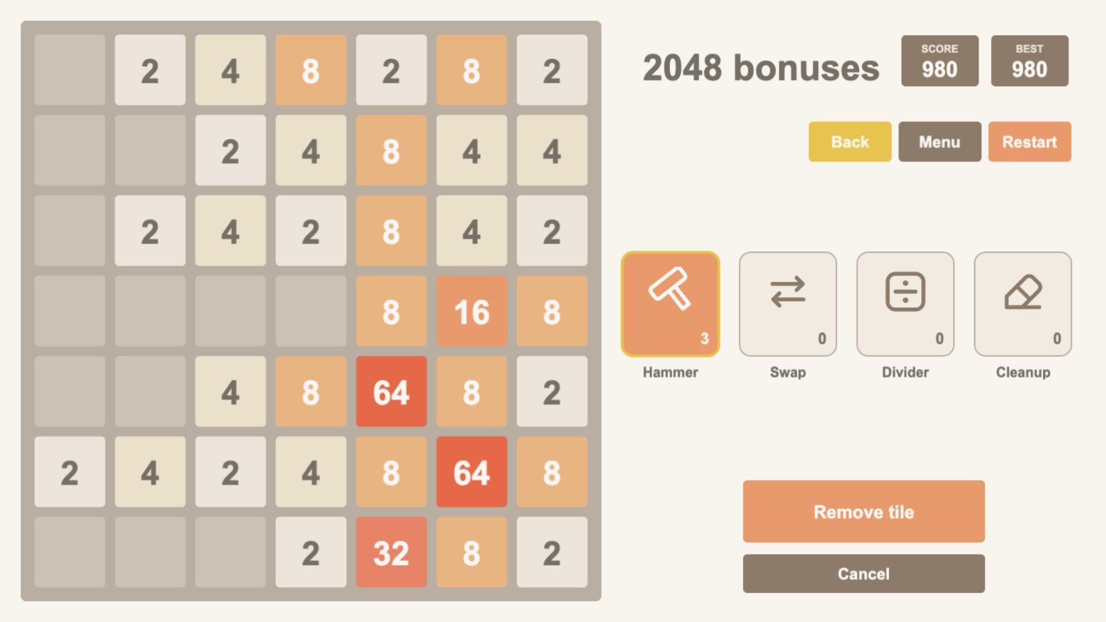 2048 bonuses — screenshot 3