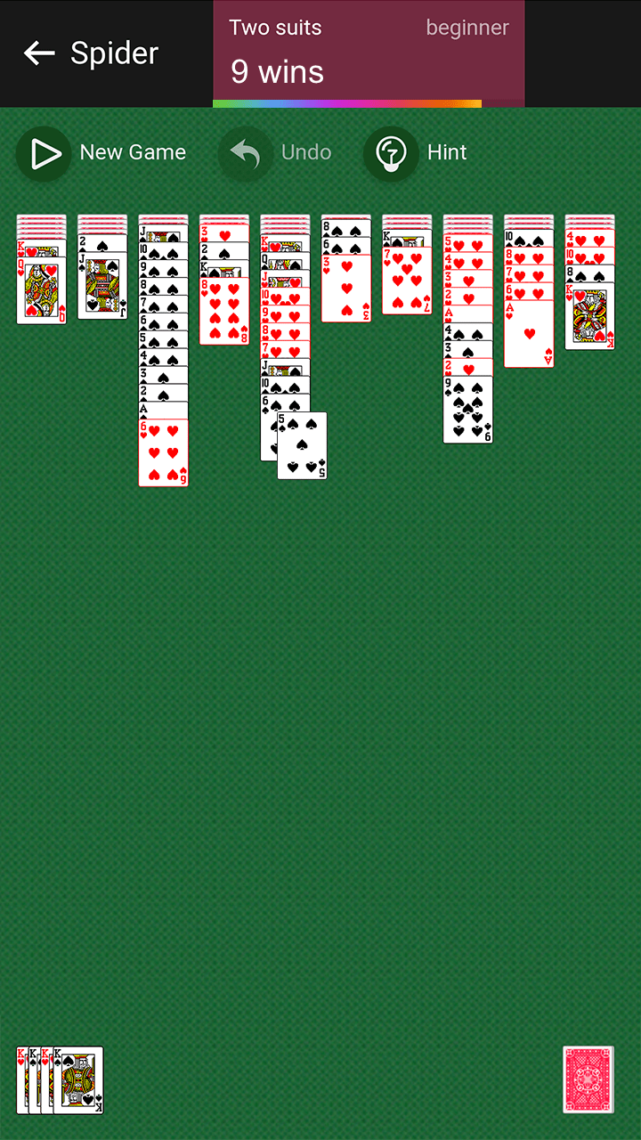Spider Solitaire (1, 2, and 4 suits) screenshot 8