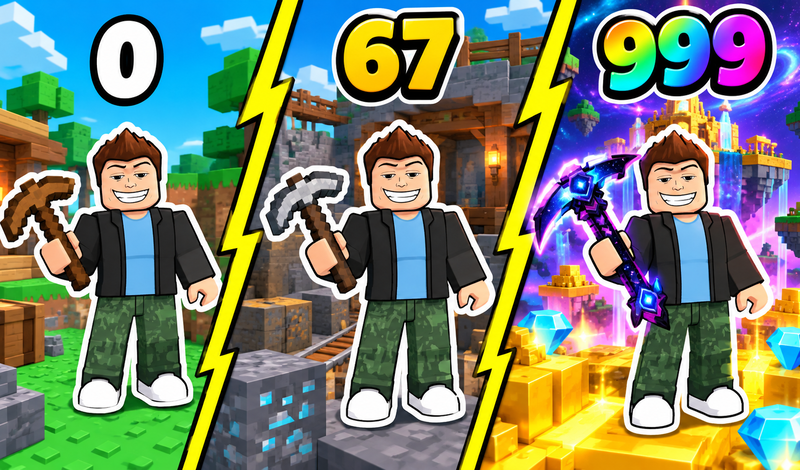 Obby: +1 Pickaxe Mining game cover
