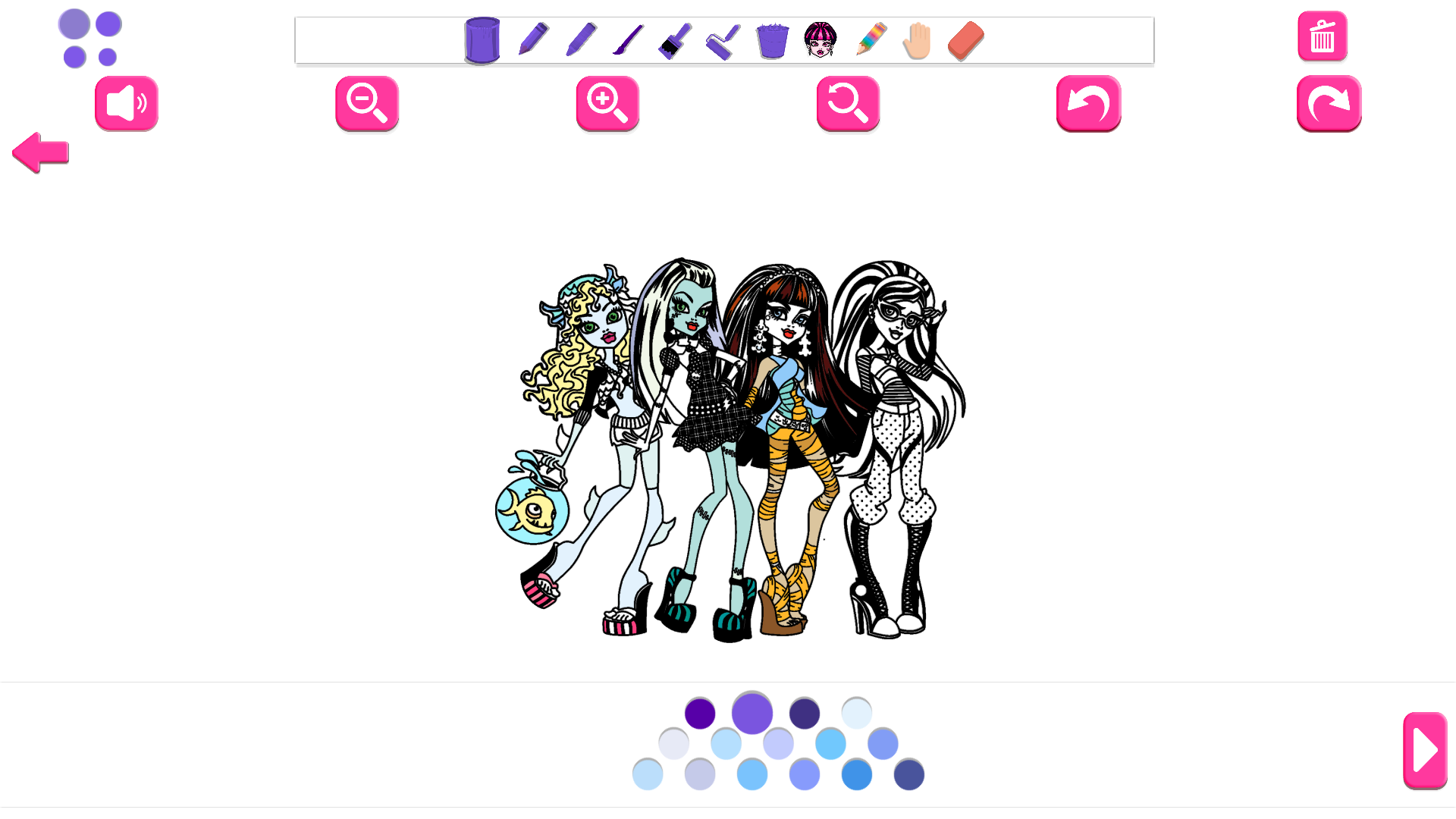 Monster Girls: Coloring & Stickers screenshot
