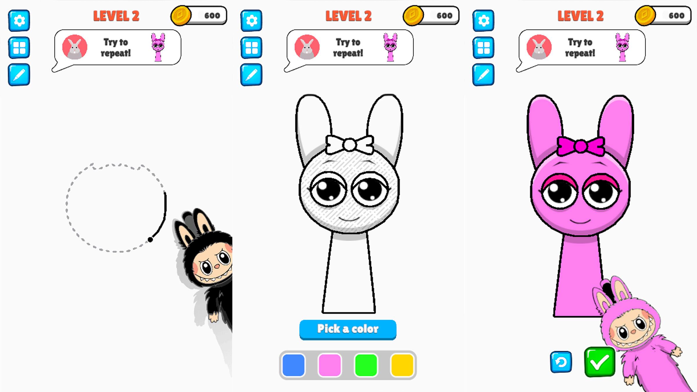 ASMR Draw and Color Sprunki and Dandy's World screenshot