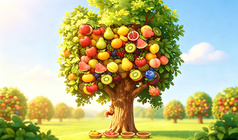 Fruit Match: Colorful Trees