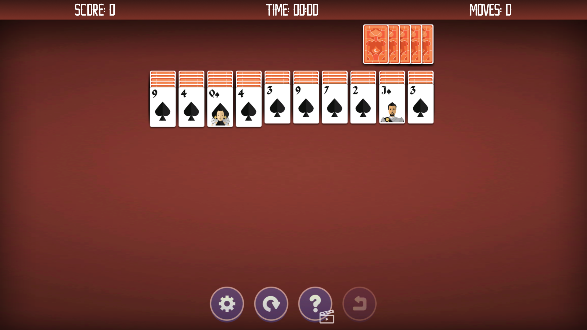 Spider Solitaire one suit screenshot