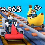 Obby: Climb Up and Slide Down on Minecarts