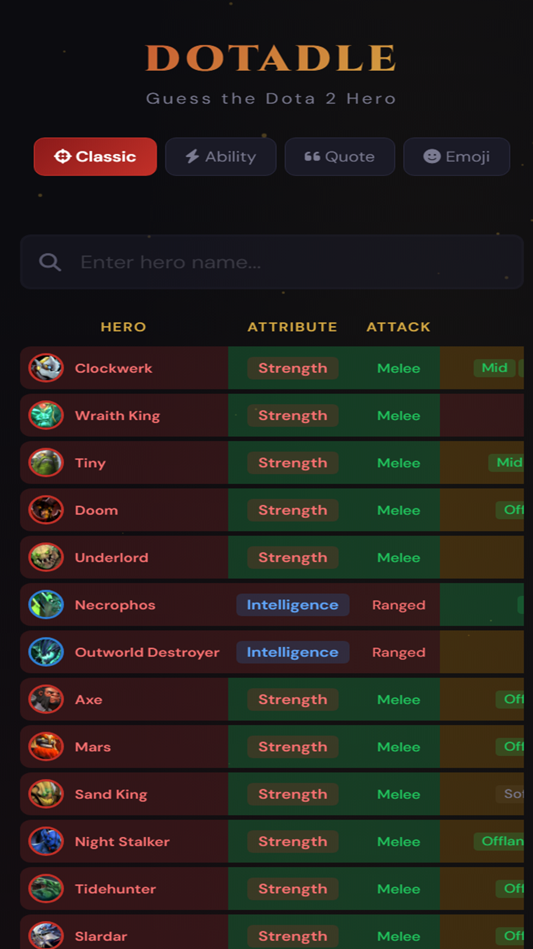 DOTADLE - Guess the Dota 2 Hero screenshot 5
