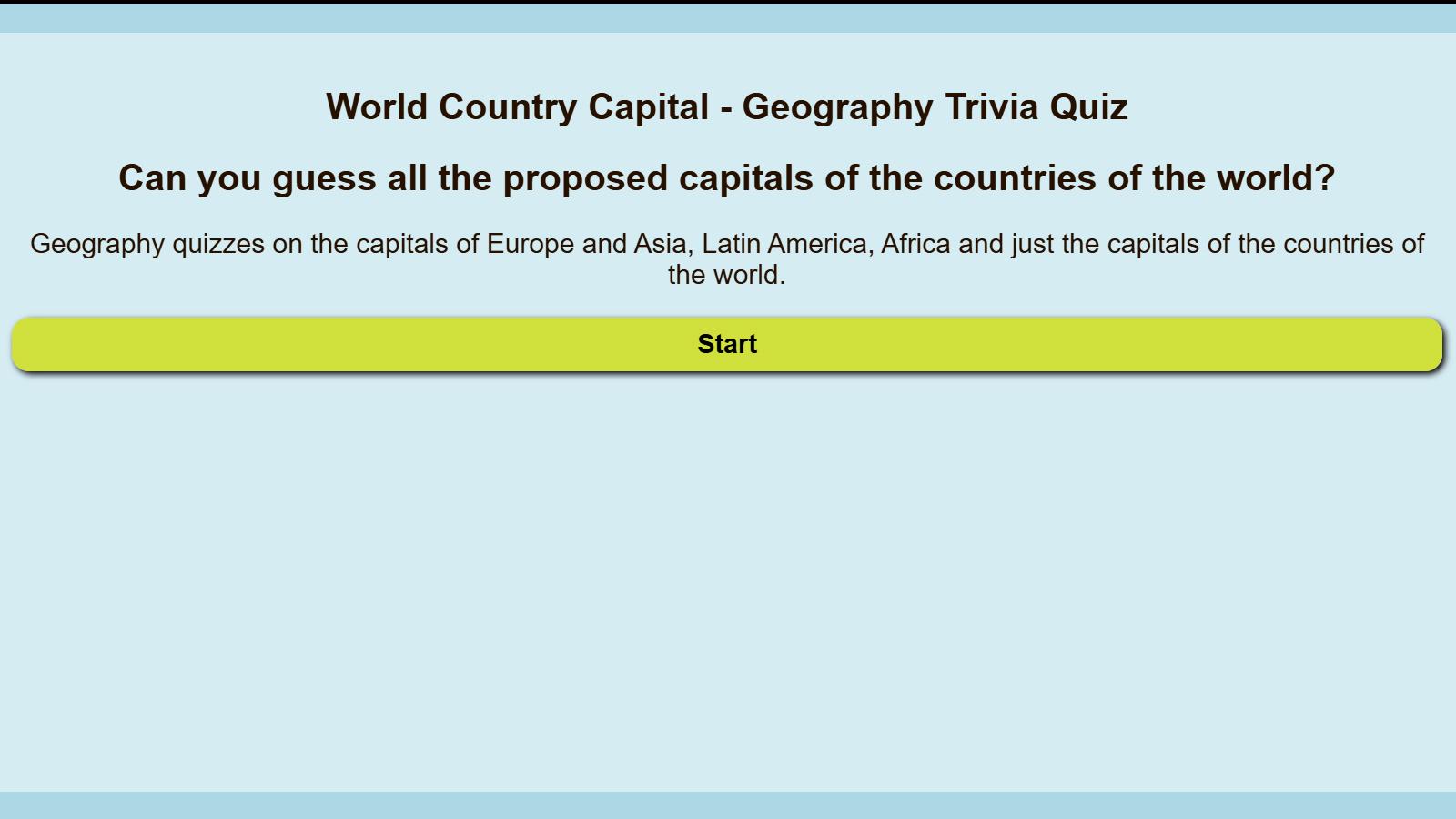 Country Capital Quiz: All Countries & Capitals screenshot