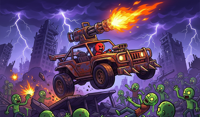 Stick vs Zombie, but in a car game cover