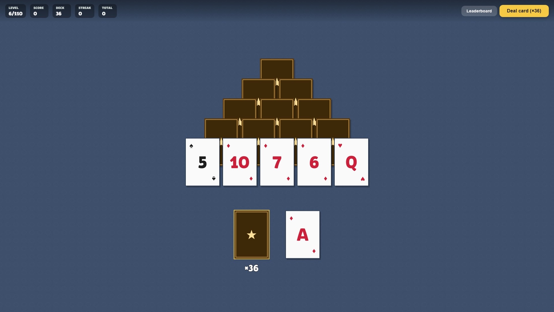 Pyramid Solitaire (Rating) — screenshot 1