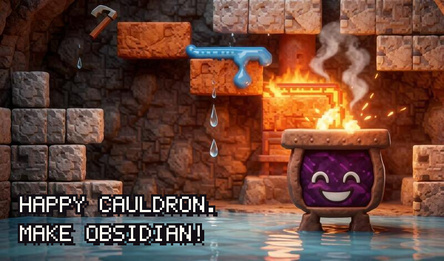 Happy Cauldron. Make Obsidian!