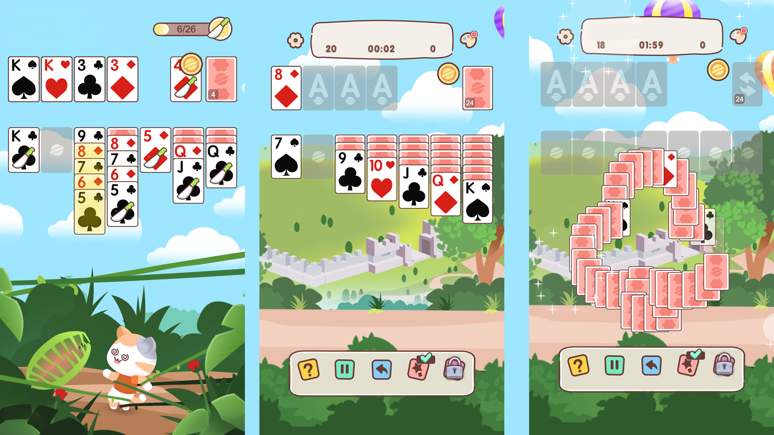 Пасьянс: Коты и замки — screenshot 1