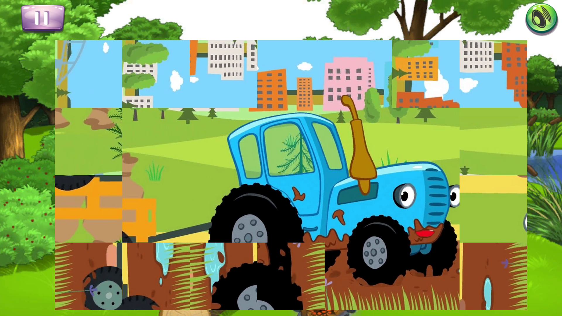 Blue Tractor children's puzzle screenshot