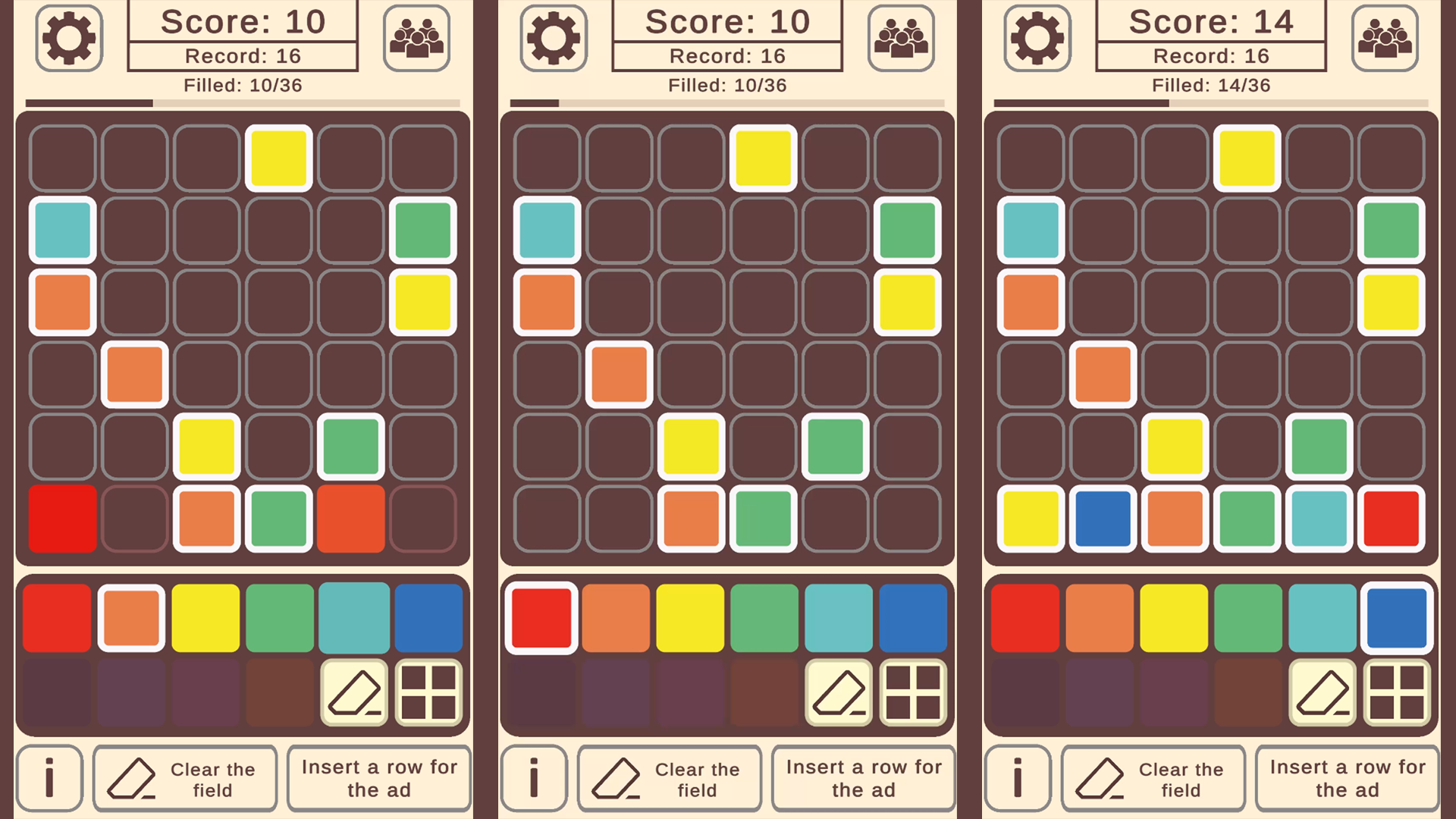 Different colors in a row: Colors in sequence — screenshot 2