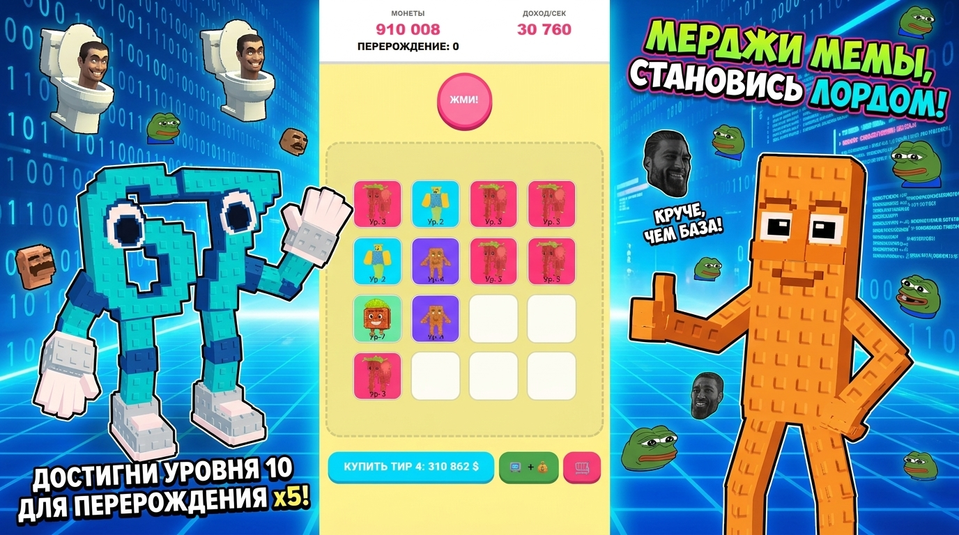 Брейнрот Эволюция: Мем Кликер — screenshot 3