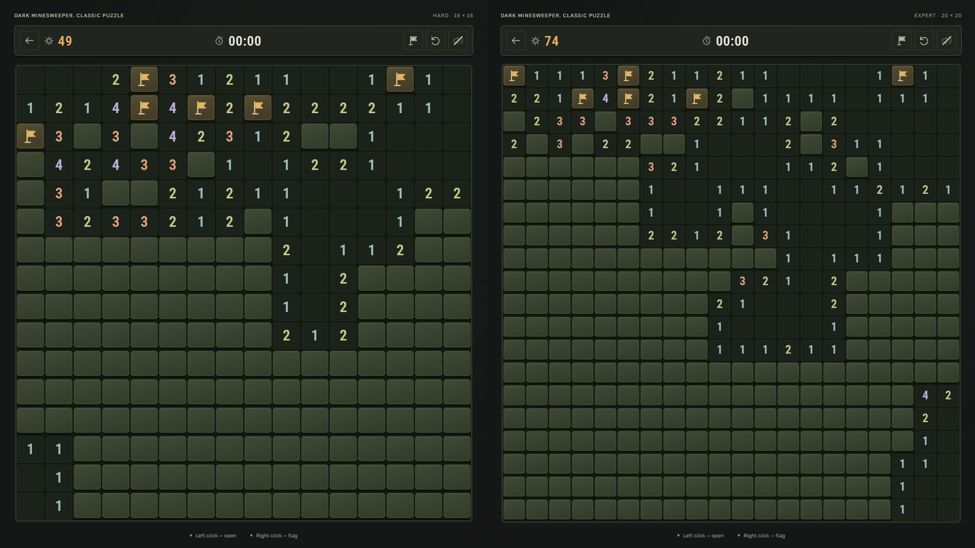 Dark Minesweeper. Classic puzzle — screenshot 1