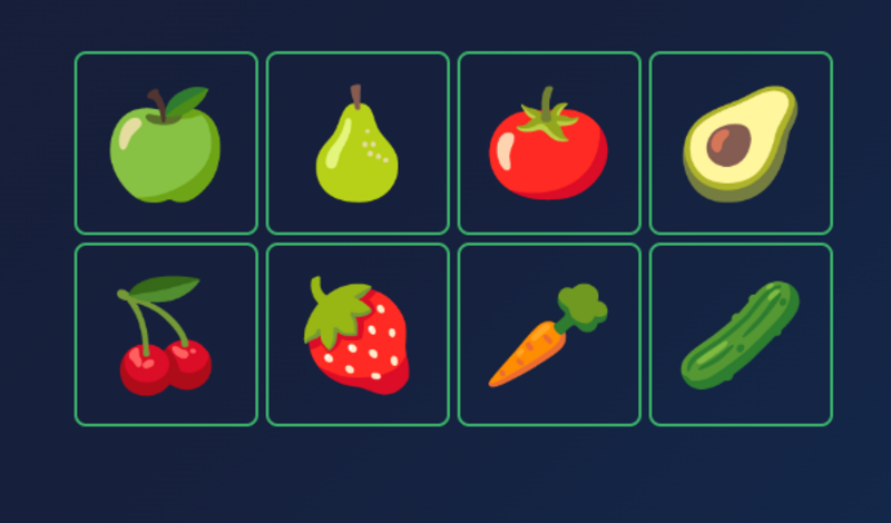 Fruits for memory game cover