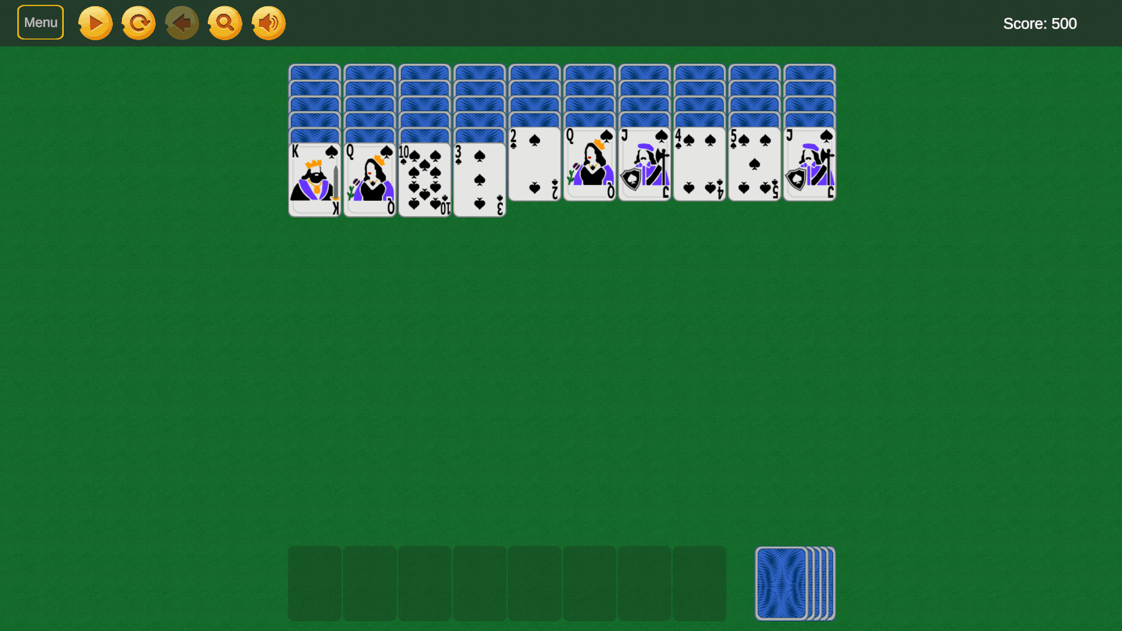 Solitaire «Classic Spider»: Big cards screenshot