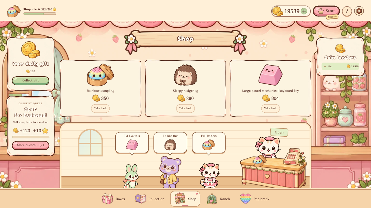 ASMR Store. Sell the squishes, open boxes! — screenshot 1