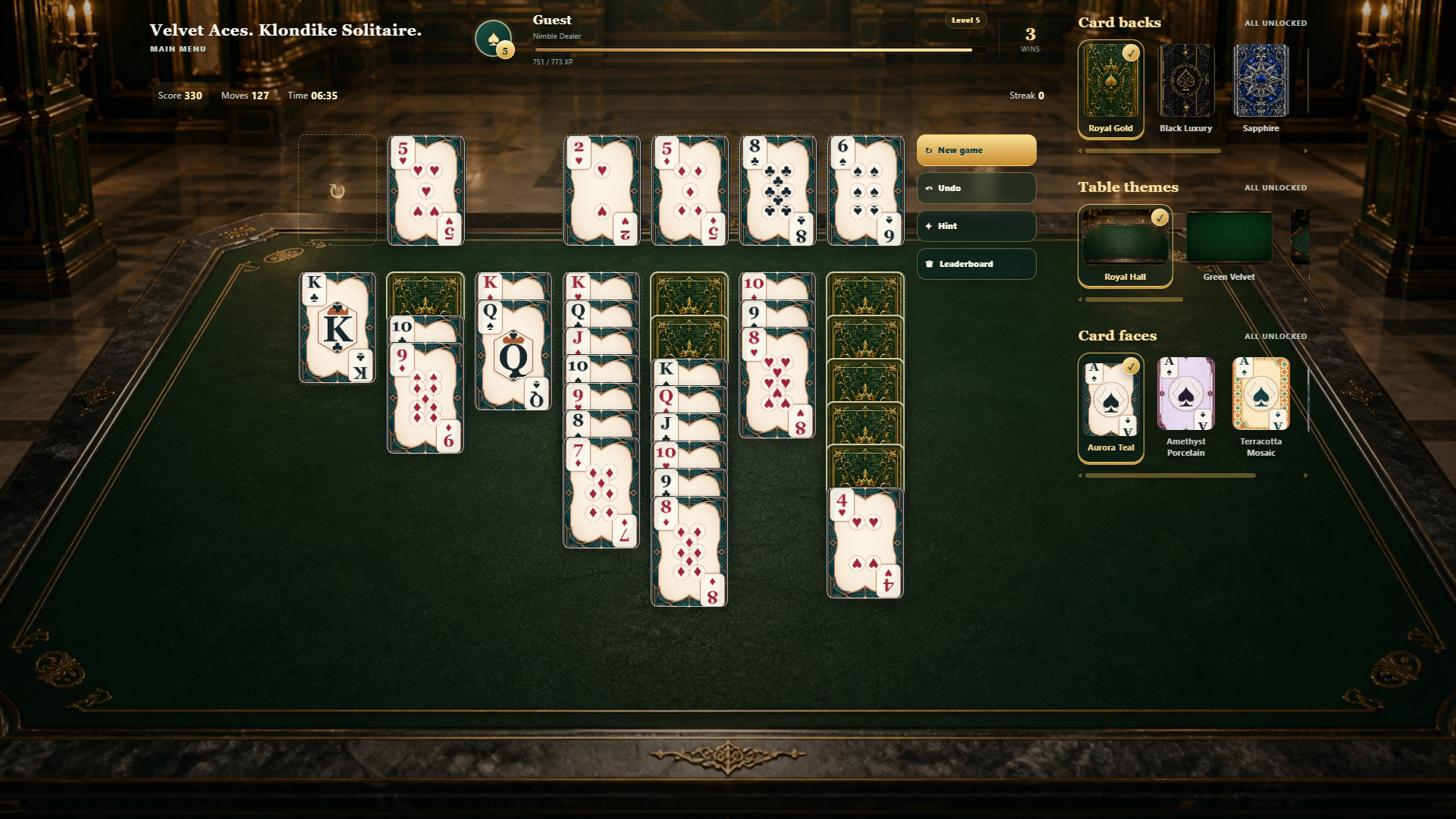 Velvet Aces. Klondike Solitaire. — screenshot 4
