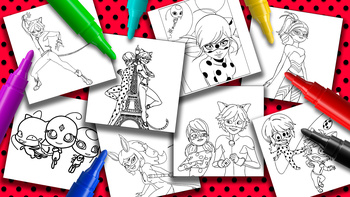 Lady Bug and Marinette Coloring Pages