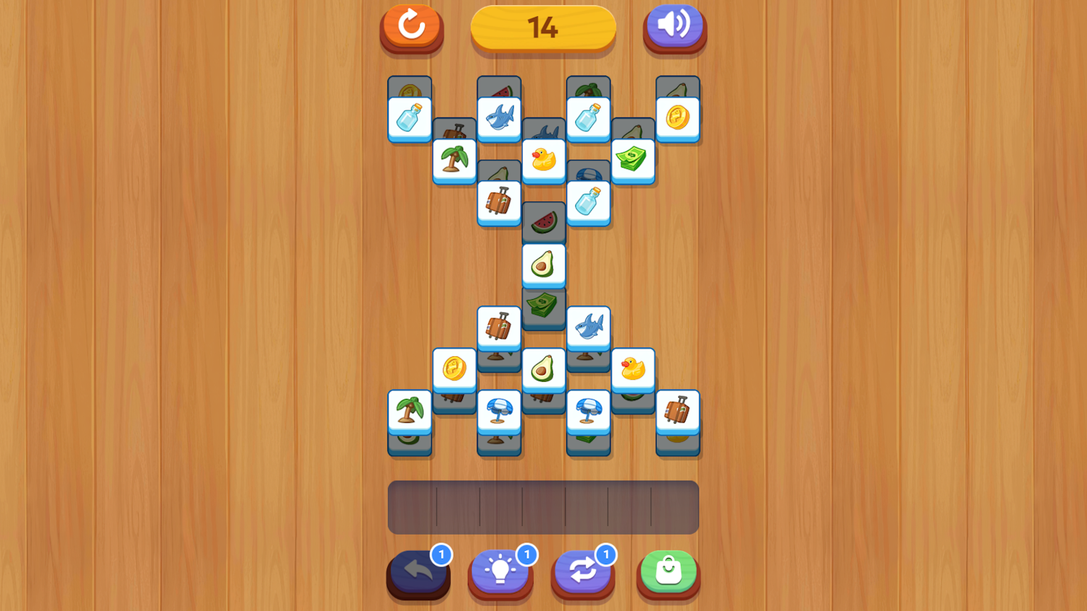 Mahjong: Collect three tiles in a row screenshot