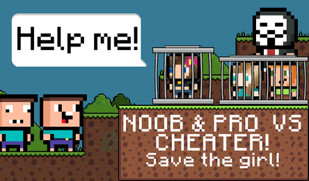 NOOB & PRO vs CHEATER! Save the girl!